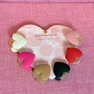 Essentials Heart Hair Clips Set - Multicolor